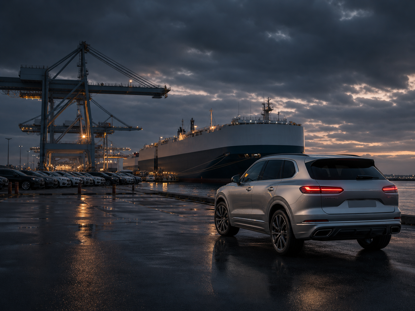 Premium vehicle prepared for international maritime delivery