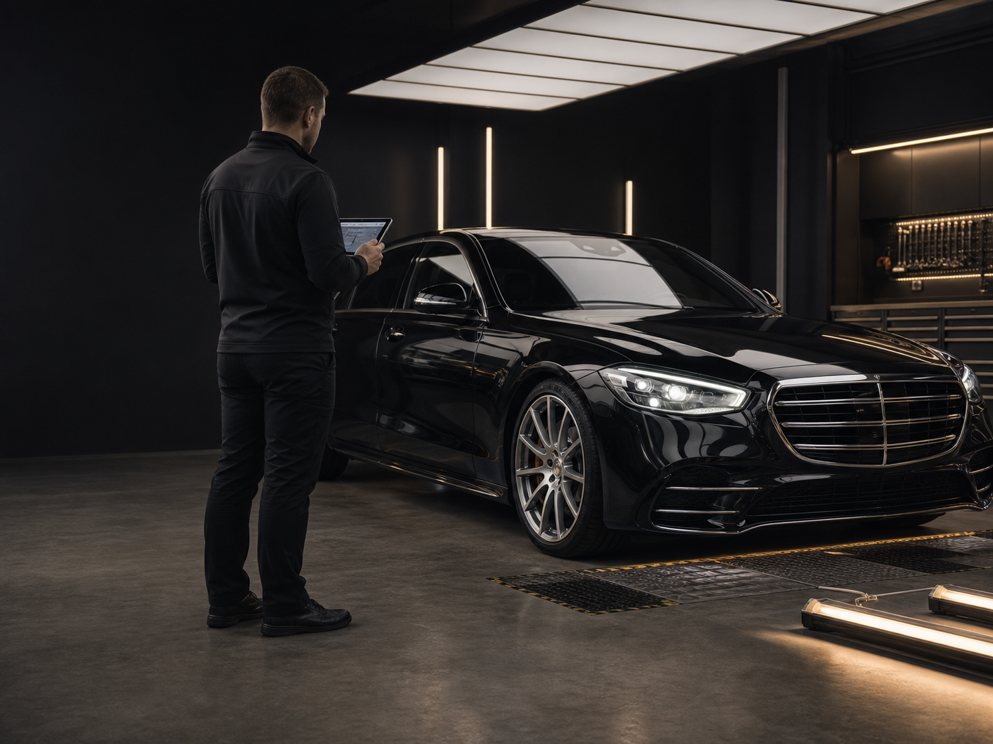 Professional inspection of a sourced premium vehicle